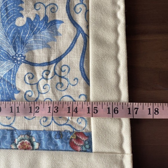 Set of 4 Floral Leaf Two sided Placemats Table Linens Beige Blue Maroon Winter - Picture 3 of 6